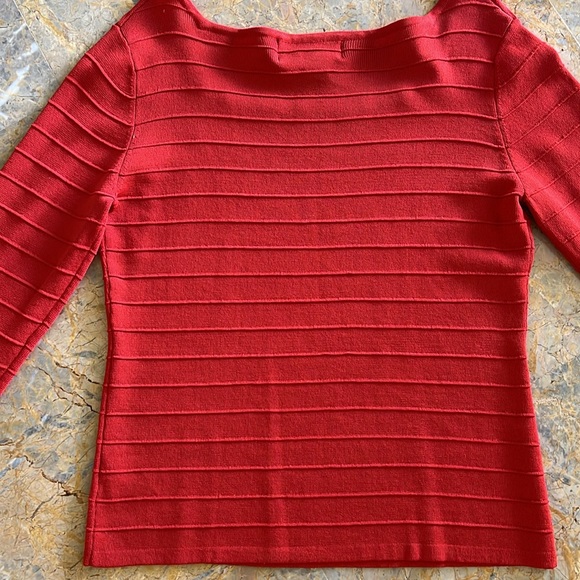 🍁🌺EUCJoseph A beautiful burntOrange. Is that SILK?Square neckline3/4 sleeveS:S - Picture 7 of 7